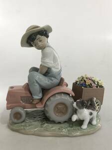 HG6135　絶版 リヤドロ LLADRO 楽しいお花畑 6563 陶器人形 フィギュリン 少年 花 犬 スペイン製 西洋陶磁