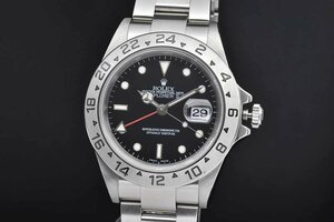 ロレックス 16570 オイスターパーペチュアル エクスプローラー2 ブラック メンズ GMT SS オートマ 3185 EX2 D番 黒文字盤【OH済】