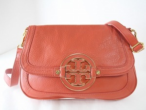 1円　美品　トリーバーチ　TORY BURCH　★　斜め掛け　ショルダーバッグ　★　レザー　だいだい　4768