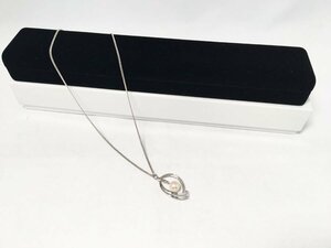 【MIKIMOTO】真珠トップ シルバー ネックレス 7.5mm 長さ約39.5cm 約4.3g あこや真珠 パール ケース付