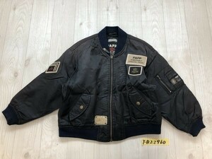 PAPP キッズ 中綿 ブルゾン 牛革バックプリント 120 黒