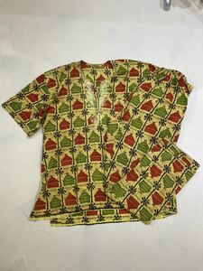 vintage African batik set up 古着 セットアップ ビンテージ アフリカンバティック アフリカンセットアップ 希少 70s 80s 90s 総柄