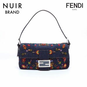 【先着50名限定!!今スグ使える3つのクーポンを緊急配布中!!】 フェンディ FENDI ハンドバッグ デニム ビーズ ネイビー