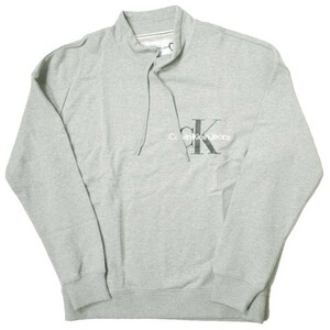 新品 Calvin klein Jeans カルバンクラインジーンズ Two-Tone Monogram Logo Sweatshirt ハイネックスウェット J319704 XL Gray g13445