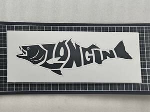 餘龜【新品未使用品】LONGIN ステッカー　 シール　ロンジン 　フィッシングショー　 ブラック 　魚型ロゴ 　　　　　　※2