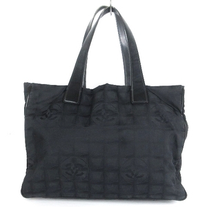 シャネル CHANEL ニュートラベルライントートバッグ MM ナイロン レザー CC ココマーク 総柄 A15991 黒 ブラック 鞄 レディース