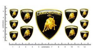 即納 ランボルギーニ Lamborghini ガヤルド シールド 3D ロゴ 11枚セット ステッカー《送料無料》