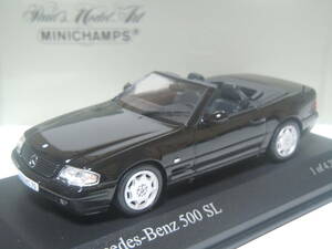 S=1/43☆PMA製 Mercedes-Benz 500SL/R129(Black):メルセデス・ベンツ500SL/R129(ブラック)ロールバー可動・未使用品！