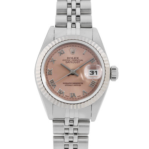 ロレックス デイトジャスト 69174 ピンク ローマ U番 中古 レディース 腕時計