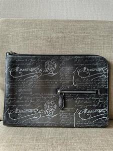 特注 Berluti Nino TGM Scrit Leather Clutch Bag ベルルッティ ニノTGM クラッチバッグ セカンドバッグ シルバーパティーヌ オーダー品