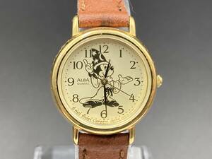 1円〜 動作品 SEIKO ALBA／セイコー アルバ ディズニー ミッキー V515-6420 クォーツ レディース腕時計 