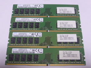 メモリ デスクトップパソコン用 Samsung DDR4-2666 PC4-21300 ECC Unbuffered 8GBx4枚 合計32GB 起動確認済です M391A1K43BB2-CTDQ　