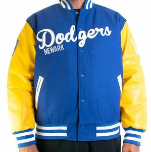 3XL 二グロリーグ Negro League ニューアーク Newark ドジャース Dodgers バーシティ Varsity スタジャン スタジアムジャンパー 青 黄色 