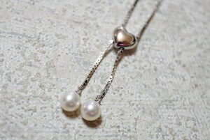 1269 TASAKI/田崎真珠 本真珠 パール ペンダント ネックレス ヴィンテージ アクセサリー SILVER刻印 ブランド 装飾品