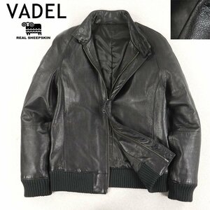 相場価格￥99,000- 美品 VADEL バデル 山羊革 ゴートスキン レザーブルゾン ブラック 黒 M 中綿入り SHIFFON 志風音 メンズ