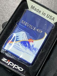 zippo メビウス 10周年記念 限定品 富士山 ブルー 両面加工 希少モデル 2022年製 MEVIUS ケース 保証書付き 