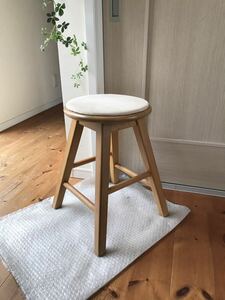 丸椅子 木製 アンティーク ヴィンテージ 木製椅子　0305-8 全国送料無料！