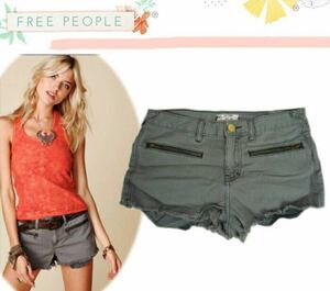 ★新品★[FREE PEOPLE/フリーピープル]SHORT ROCKER DENIM デニム ショート パンツ ショーパン ホットパンツ カットオフ 雑誌掲載 (size25)