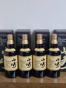 【売り切り】SUNTORY WHISKY 山崎 12年 サントリー シングルモルト4本セット ウイスキー 700ml 新品 未開栓 箱付き