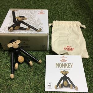 GX602 KAY BOJESEN－カイ・ボイスン 木製フィギュア MONKEY 北欧 木製玩具 インテリア 雑貨 箱傷有り未使用 保管品 フィギュア