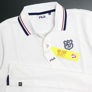 ●送料390円可能商品 フィラ ゴルフ FILA GOLF 新品 メンズ UVCUT 半袖 ポロシャツ 白 XXLサイズ [748660-WT-3L]一 三 零★QWER QQAA-18