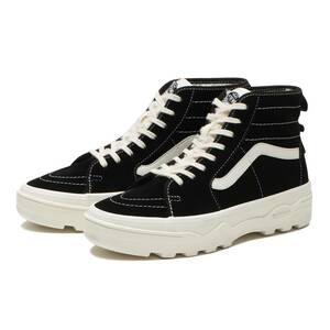 ヴァンズ 24.5cm セントリー スケートハイ ブラック ホワイト VANS SENTRY SK8-HI レディース ハイカット スニーカー 黒 天然皮革 バンズ