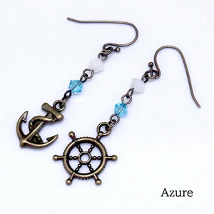 ■Azure■マリン　ピアス＜舵とイカリ＞