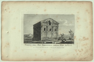 1865年 ローマとその周辺の主な景観 銅版画 アッピア街道にあるレディクルス神殿 Tempio del dio Redicolo nella Via Appia