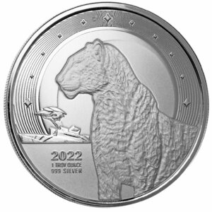[保証書・カプセル付き] 2022年 (新品) ガーナ「アフリカのヒョウ・レオパード」純銀 1オンス 銀貨