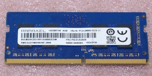 ◇RAMAXEL RMSA3270ME86H9F-2666 - PC4-21300/DDR4-2666 260Pin DDR4 S.O.DIMM 4GB 動作品