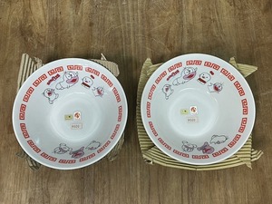 1 未使用 デッドストック 当時物 オバケのQ太郎 丼 2枚 オバQ 昭和レトロ 食器 ラーメン丼 小学館 日陶連