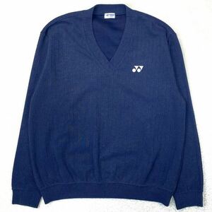 YONEX ヨネックス Vネックセーター コットンニットセーター 胸ロゴ 紳士 テニス メンズ Lサイズ 日本製