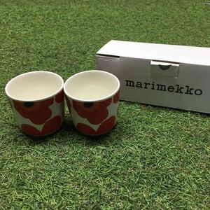 GX4250 MARIMEKKO マリメッコ UNIKKO ウニッコ 067849-001 ラテマグカップ 2個セット食器 ホワイト.レッド 未使用 保管品 コップ