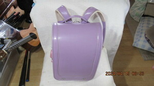 トップバリュ ランドセル　TOPVALU　薄い紫色系　女の子用　模様　防犯器具付き　中古品　美形　現状品