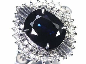 KR11563S【1円～】新品【RK宝石】≪Sapphire≫ 豪華絢爛! 天然サファイア 特大3.00ct 極上ダイヤモンド 総計0.7ct Pt900 高級リング ダイヤ