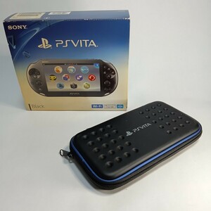 SONY 「PSvita PCH-2000 ブラック」 Wi-Fiモデル 箱有 保護ケース有 保護カバー 有 ジャンク 5円スタート