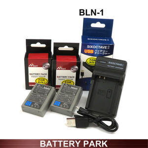 BLN-1 オリンパス　大容量 互換バッテリー　2個と　互換充電器 USB充電式　BCN-1 OM-D E-M1 OM-D E-M5 OM-D E-M5 Mark II PEN E-P5 PEN-F