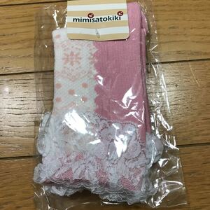 新品未使用 MISATO MIKI レース付き靴下19～21cm ピンク