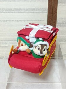 ディズニーストア チップ＆デール クリスマス ぬいぐるみ 小物入れ サンタクロース ソリ 箱 チップ デール Disney