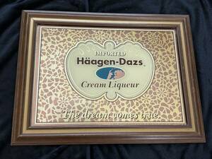 haagen-dazsハーゲンダッツ　パブミラー　ビンテージ　広告　鏡　販売促進品　USA アンティーク　インテリア　部屋　バー