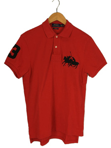 POLO RALPH LAUREN◆ポロシャツ/M/コットン/RED/無地