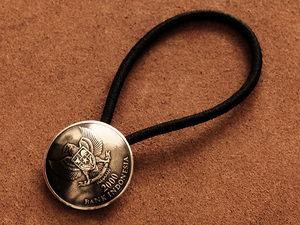 インドネシア 500ルピア コインコンチョ ブレスレット 22mm（神鳥ガルーダ）ヘアゴム 髪飾りループ 古銭 小銭 硬貨 バングル アンクレット