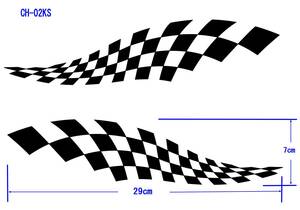 CH-02KS ★　　チェッカーフラグ　転写式グラフィックステッカー　★　２枚組