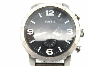 1円◆稼働◆ フォッシル JR1353 ブラック クオーツ メンズ 腕時計 L62006