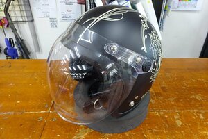 RIDEZ　ライズ　ジェットヘルメット　マット黒グラフィックモデル　サイズ57-60㎝未満