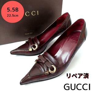 美品箱付き☆GUCCI【グッチ】GGレザー モノグラム柄