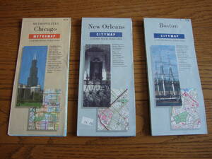 【1991年】 シカゴ METRO MAP、ニューオーリンズ CITY MAP、ボストン CITY MAP / GOUSHA TRAVEL PUBLICATION [３点セット]
