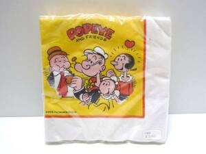 1978年　ビンテージ　ポパイ　Popeye　未開封　ナプキン　USA製　16枚入り　アウトドア　キャンプ　レジャー　デッドストック