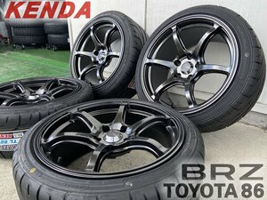 KENDA KR20A F 225/40R18 R 235/40R18 走り屋 86 BRZ 18インチ タイヤホイールセット Acht-6 アハト6