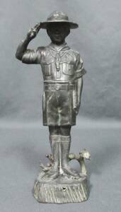 ミ60 戦前『 ボーイスカウト像 20.2cm×8.5cm×6.5cm 476g 』＊Boy Scout Statue. 少年団. 健志会. 大日本帝国